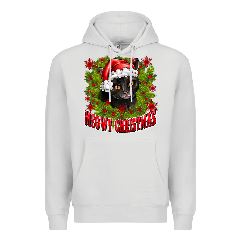 Meowy Christmas Premium Hoodie by CowhideDigitalArt | Teevron