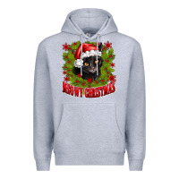 Heather Grey meowy christmas Premium Hoodie - CowhideDigitalArt