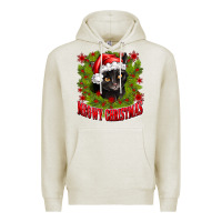 Oatmeal Heather meowy christmas Premium Hoodie - CowhideDigitalArt