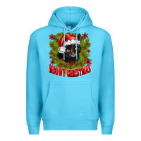 Ocean Blue meowy christmas Premium Hoodie - CowhideDigitalArt