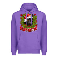 Purple meowy christmas Premium Hoodie - CowhideDigitalArt