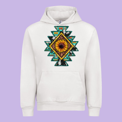 Aztec Leopard Sunflower Urban Hoodie Designed By Jahusdesignshop
