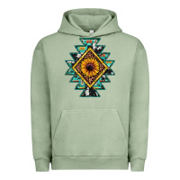 Pigment Oil Green aztec leopard sunflower Urban Hoodie - JahusDesignShop