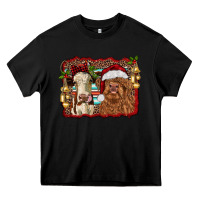 Black christmas heifer and highland cow with serape background Heavy Core Tee - RanaPortraitStore