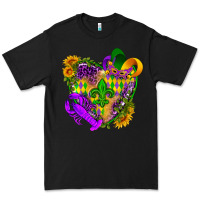 Black Mardi Gras heart Premium Tee - HowdyJamesFarm