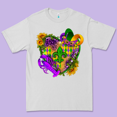 Mardi Gras Heart Premium Tee Designed By Howdyjamesfarm