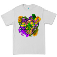 Dove Grey Mardi Gras heart Premium Tee - HowdyJamesFarm