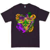Plum Mardi Gras heart Premium Tee - HowdyJamesFarm