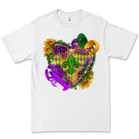 White Mardi Gras heart Premium Tee - HowdyJamesFarm