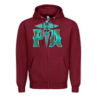 Burgundy physician medical symbol assistant nurse Zipper Hoodie - BarkalooDesign