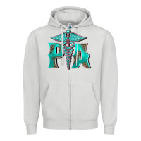Dove Grey physician medical symbol assistant nurse Zipper Hoodie - BarkalooDesign