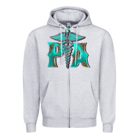 Heather Grey physician medical symbol assistant nurse Zipper Hoodie - BarkalooDesign