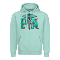 Seafoam physician medical symbol assistant nurse Zipper Hoodie - BarkalooDesign