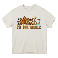 Gobble Til You Wobble With Turkey Heavy Core Tee | Teevron