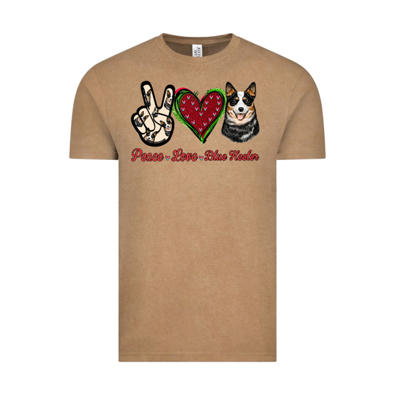 Peace Love Blue Heeler Vintage Tee by Jasminsmagicworld | Teevron