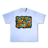 Grape Ice cowhide leopard turquoise sunflowers pattern olivia Urban Heavy Tee - OliviaCreatesArt