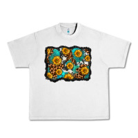 Lunar Rock cowhide leopard turquoise sunflowers pattern olivia Urban Heavy Tee - OliviaCreatesArt