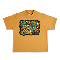 Peanut Butter cowhide leopard turquoise sunflowers pattern olivia Urban Heavy Tee - OliviaCreatesArt