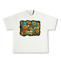 Pistachio cowhide leopard turquoise sunflowers pattern olivia Urban Heavy Tee - OliviaCreatesArt