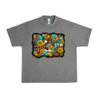 Tornado cowhide leopard turquoise sunflowers pattern olivia Urban Heavy Tee - OliviaCreatesArt