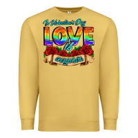 Antique Gold in valentines day love is everywhere Premium Sweatshirt - AdoDesignShop