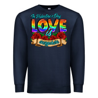 Navy in valentines day love is everywhere Premium Sweatshirt - AdoDesignShop