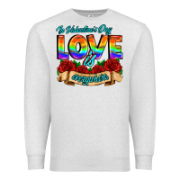 Oatmeal Heather in valentines day love is everywhere Premium Sweatshirt - AdoDesignShop