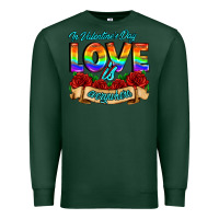 Sports Green in valentines day love is everywhere Premium Sweatshirt - AdoDesignShop