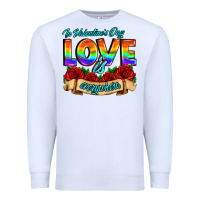 White in valentines day love is everywhere Premium Sweatshirt - AdoDesignShop