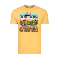 Vintage Mustard Happy Easter camping Vintage Tee - OliviaCreatesArt