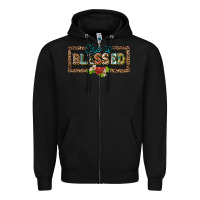 Black she is blesssed floral Zipper Hoodie - BarkalooDesign
