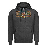Charcoal Heather she is blesssed floral Zipper Hoodie - BarkalooDesign