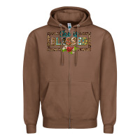 Chestnut she is blesssed floral Zipper Hoodie - BarkalooDesign