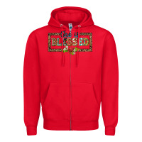 Red she is blesssed floral Zipper Hoodie - BarkalooDesign