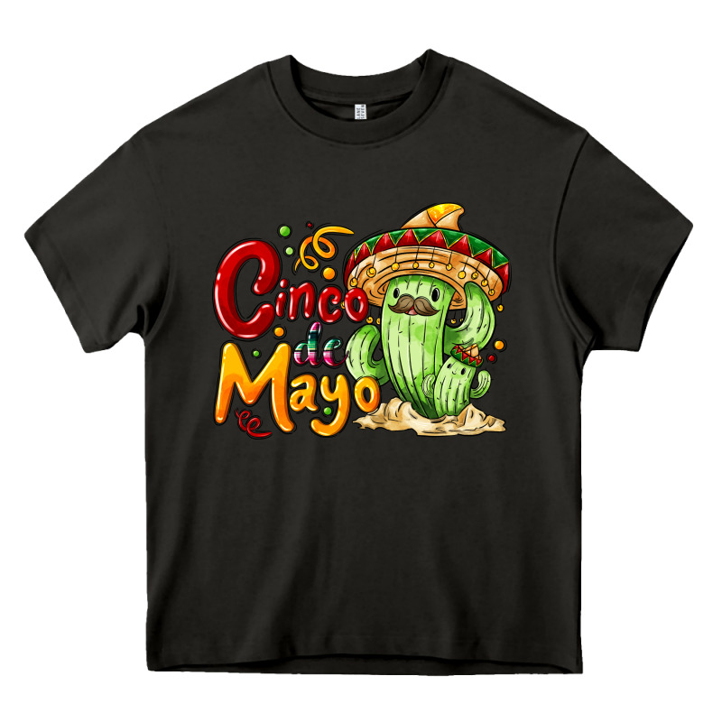 Cinco De Mayo With Cactus Heavy Core Tee by NancyCooperArtShop | Teevron