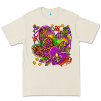 Bone Mardi Gras hearts Premium Tee - HowdyJamesFarm