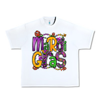 White mardi gras Urban Heavy Tee - OliviaCreatesArt