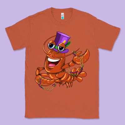 Mardi Gras Crawfish Classic Tee Designed By Cowgirlartshop