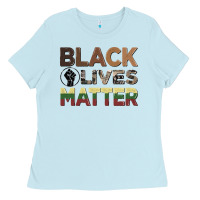 Baby Blue black lives matter juneteenth Ladies Tee - CowGirlArtShop