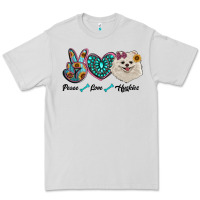 Dove Grey peace love pomeranian Premium Tee - RanaPortraitStore
