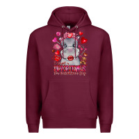 Burgundy i want hippopotamus for valentines day Premium Hoodie - CowhideDigitalArt