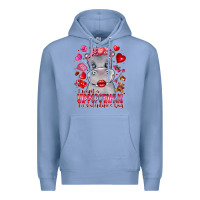 Colony Blue i want hippopotamus for valentines day Premium Hoodie - CowhideDigitalArt