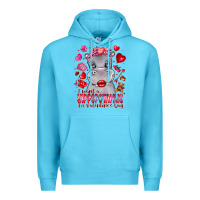 Ocean Blue i want hippopotamus for valentines day Premium Hoodie - CowhideDigitalArt