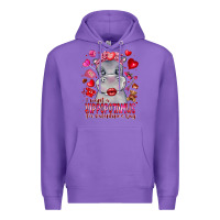 Purple i want hippopotamus for valentines day Premium Hoodie - CowhideDigitalArt