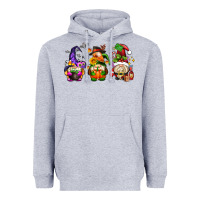 Heather Grey hallothanksmas gnome Heavyweight Hoodie - AdoDesignShop