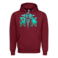 Burgundy registered medical symbol nurse Zipper Hoodie - BarkalooDesign