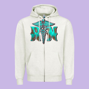 Registered Medical Symbol Nurse Zipper Hoodie Designed By Barkaloodesign