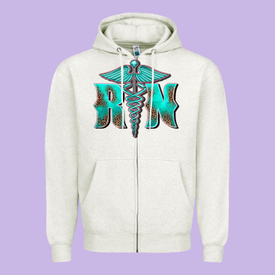 Registered Medical Symbol Nurse Zipper Hoodie Designed By Barkaloodesign
