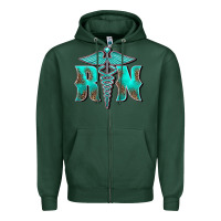 Sports Green registered medical symbol nurse Zipper Hoodie - BarkalooDesign
