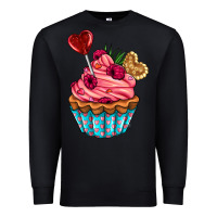 Black valentines day cupcake Premium Sweatshirt - AdoDesignShop